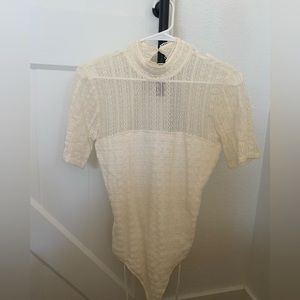 Abercrombie off white lace body suit